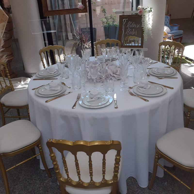 Chaise Napoleon Or / blanc