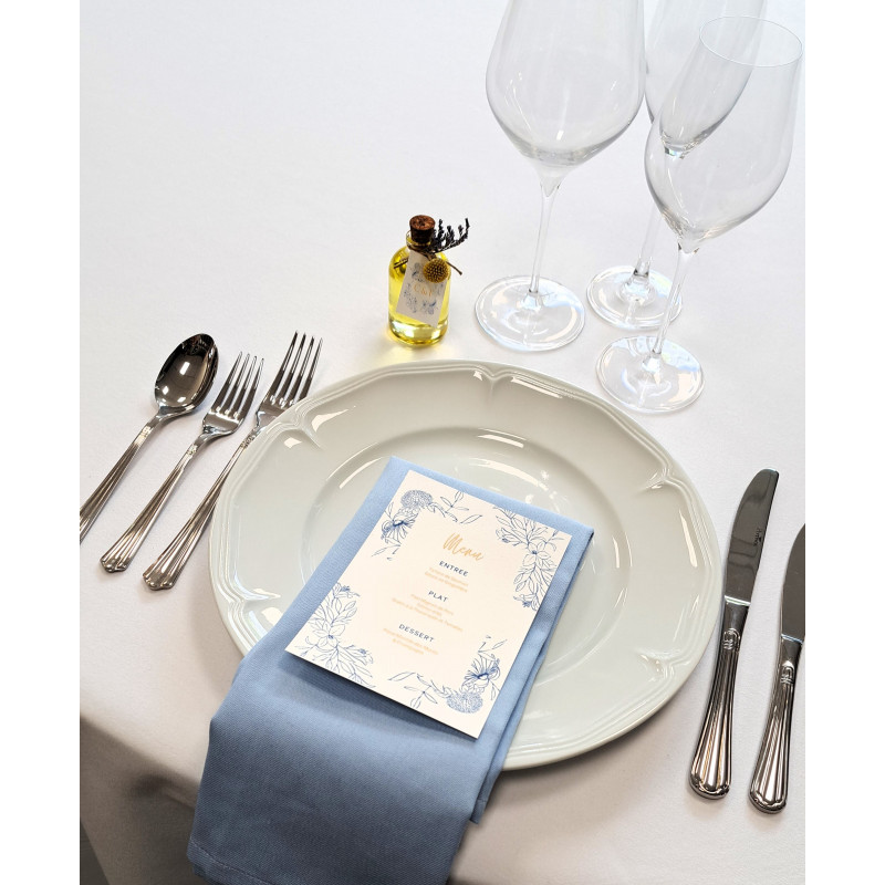 Serviette de table bleu Pavot