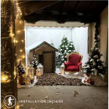 Mise en place espace du Père Noël en Drôme