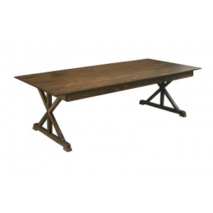 Location de table en bois brut, finition noyer