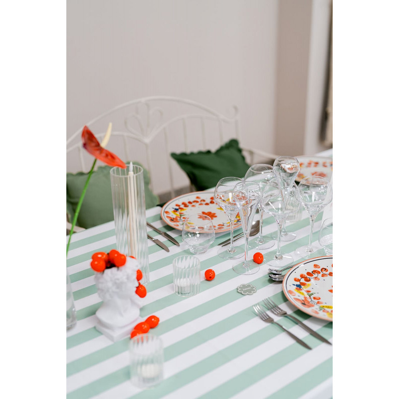 Nappe Rayure Tilleul