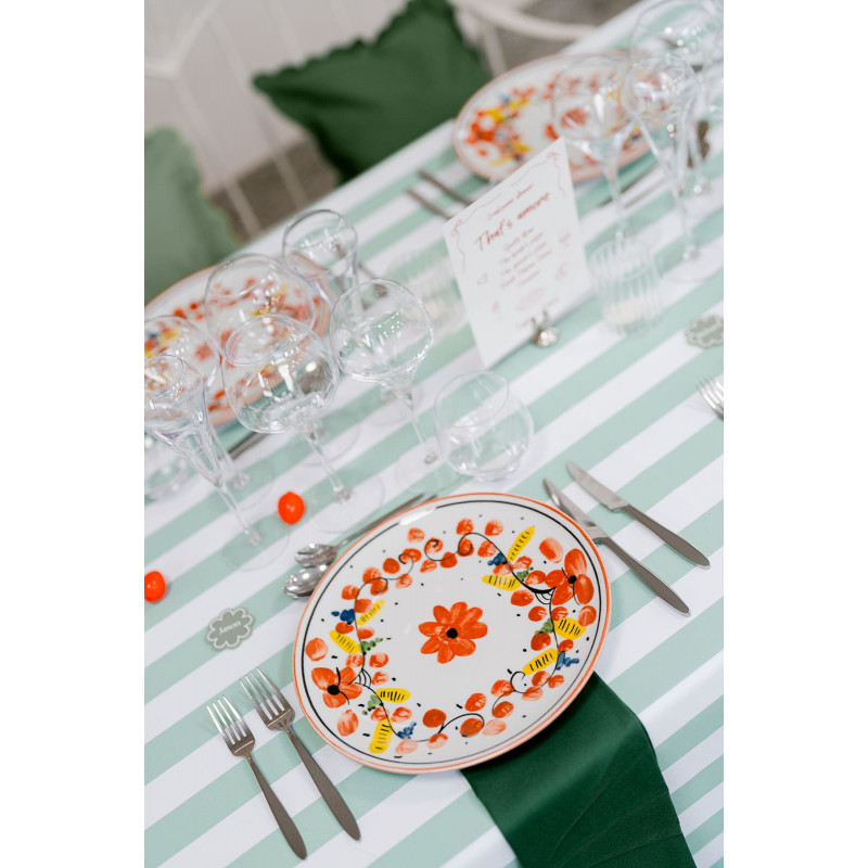 Nappe Rayure Tilleul