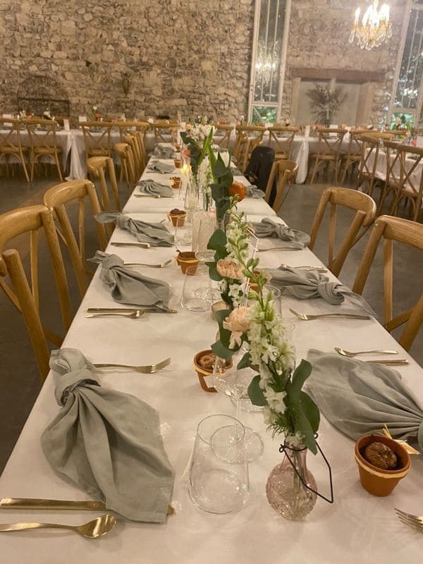 Location de serviette de table verte en Provence