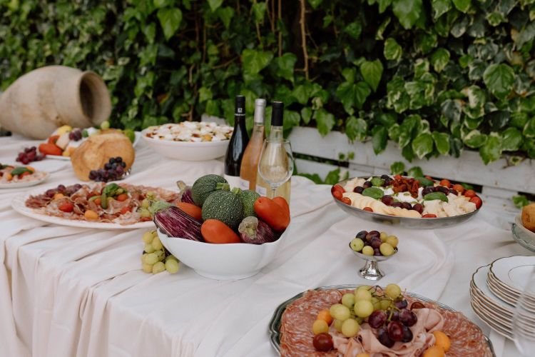 nappage plissé pour buffet de mariage
