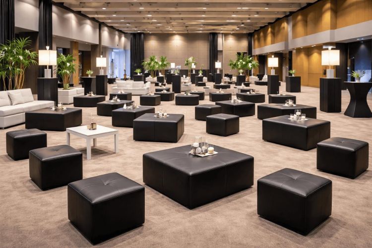 Pouf lounge noir