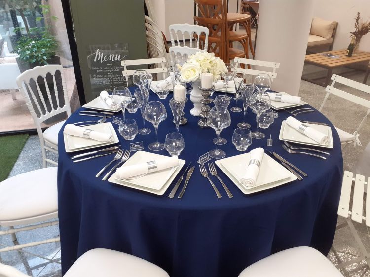 Nappe Bleu Navy coton